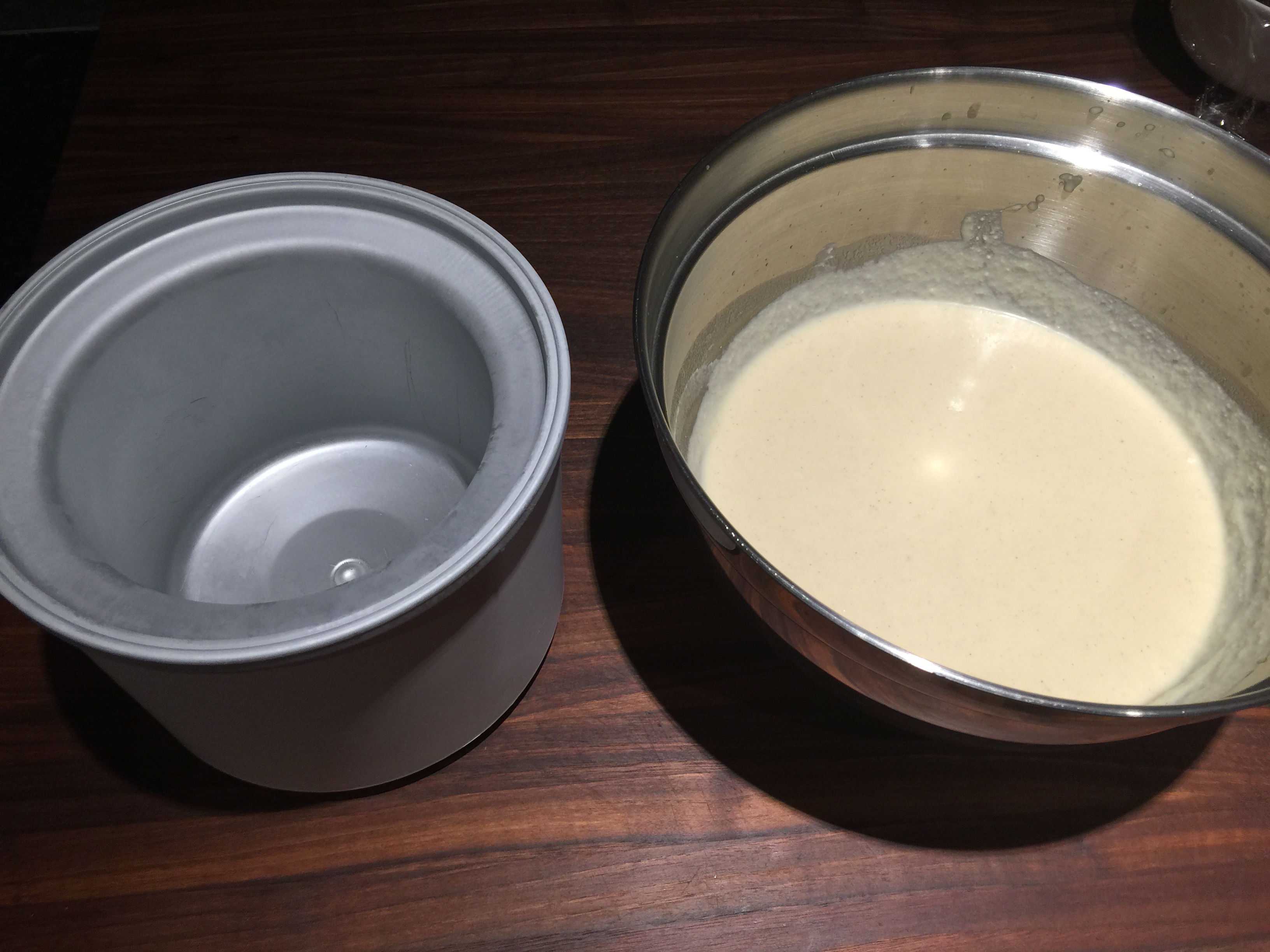 Transfer Rum Raisin Ice Cream Into Ice Cream Maker Bowl