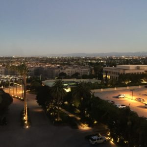 Looking Out from the Hotel Room at Night - Island Hotel in Newport Beach California