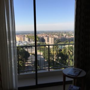 Looking Out the Window at Island Hotel in Newport Beach California