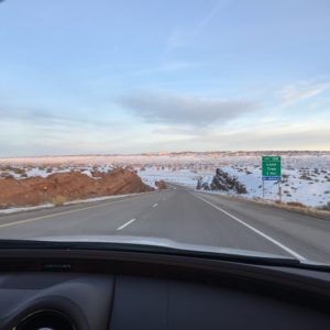 Red Rock Covered in Snow