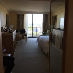 Walking Into Room at Island Hotel in Newport Beach California