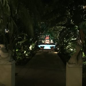 Walking Out to the Pool at Night Newport Beach