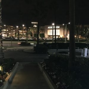 Walking to Fashion Island at Night