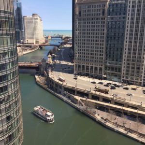 Chicago River Joshua and Aaron from Langham Hotel Chicago River Joshua and Aaron from Langham Hotel