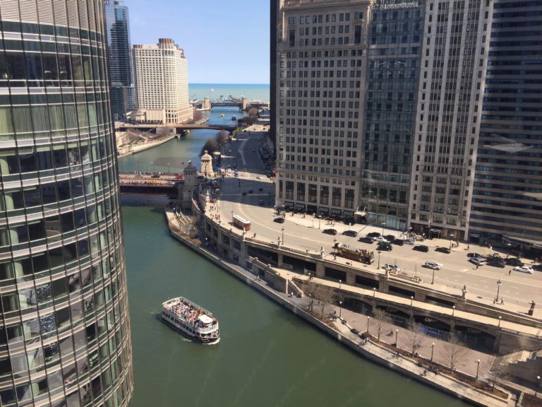 Chicago River Joshua and Aaron from Langham Hotel