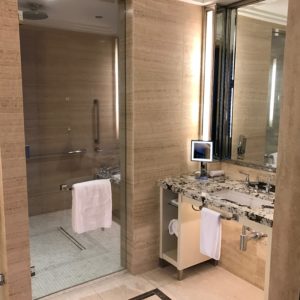 Shower Side of the Bathroom in Our Room at the Langham Hotel Chicago Shower Side of the Bathroom in Our Room at the Langham Hotel Chicago