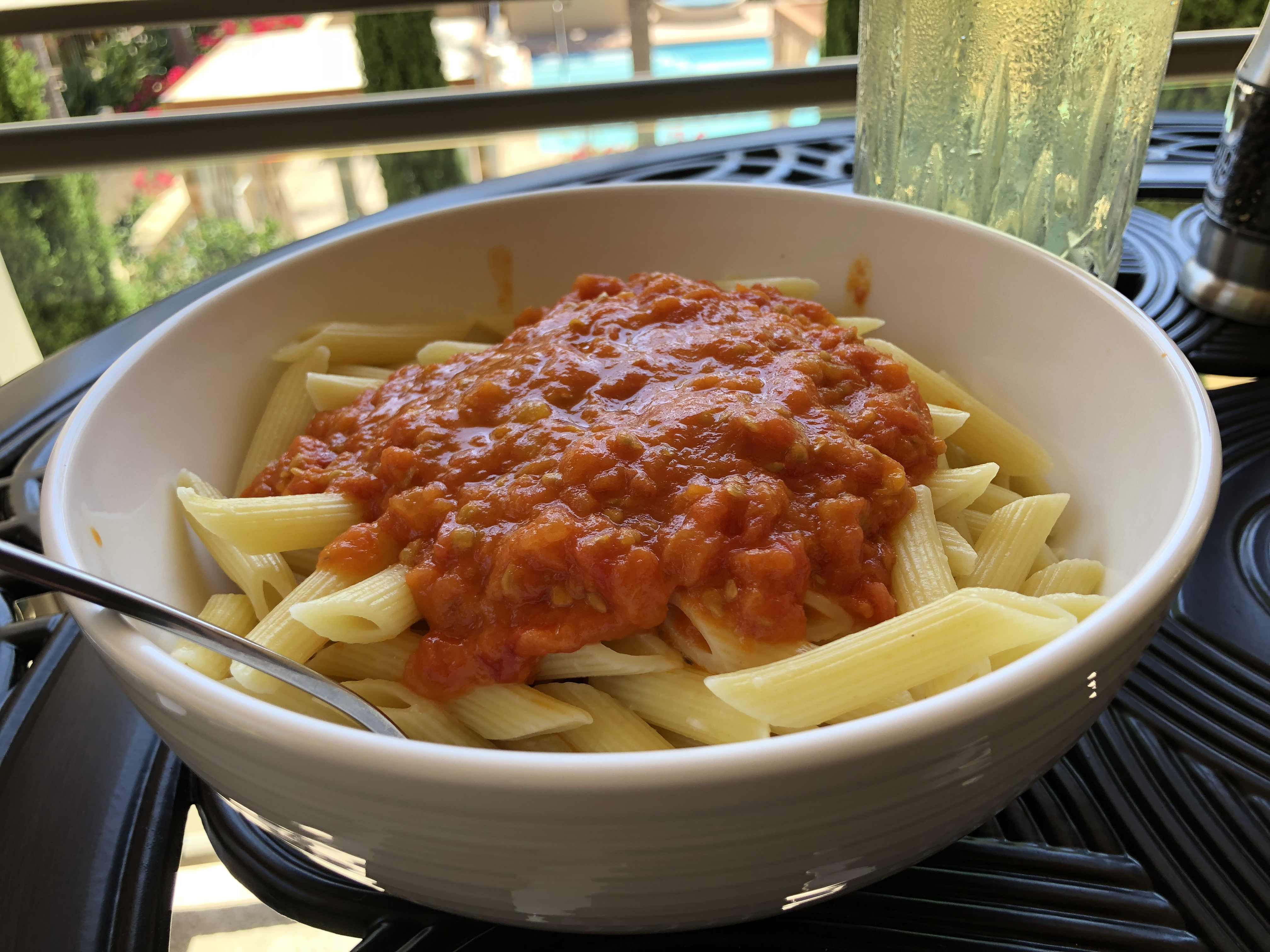 Penne with Tomato Onion and Butter Sauce