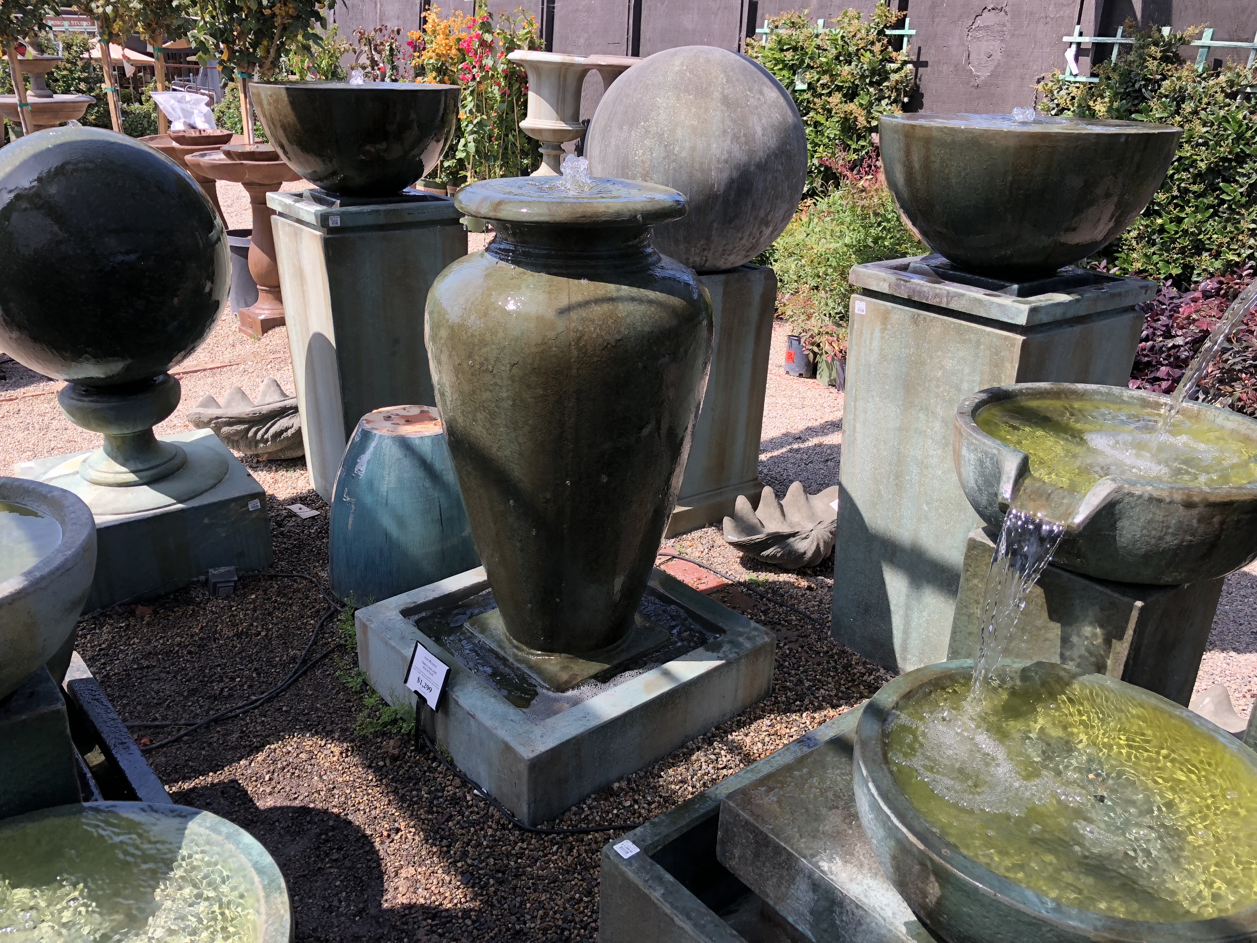 Roger's Gardens Newport Beach - Small Sample of Fountains for Sale