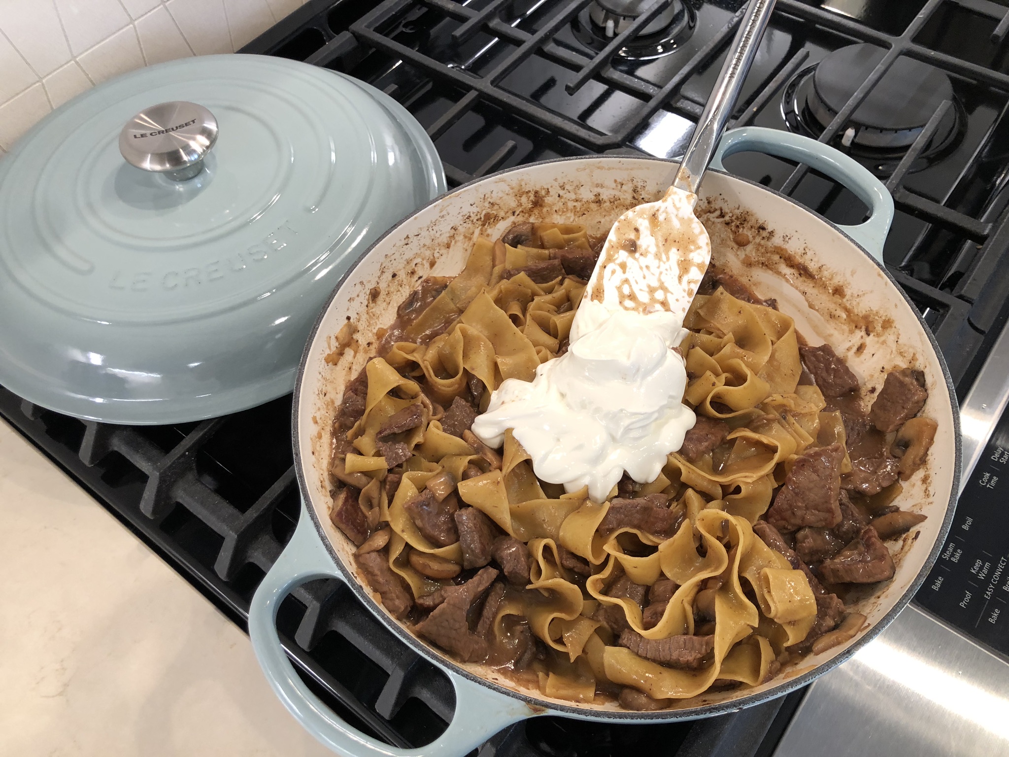 Add Two-Thirds Cup of Sour Cream to Beef Stroganoff Recipe