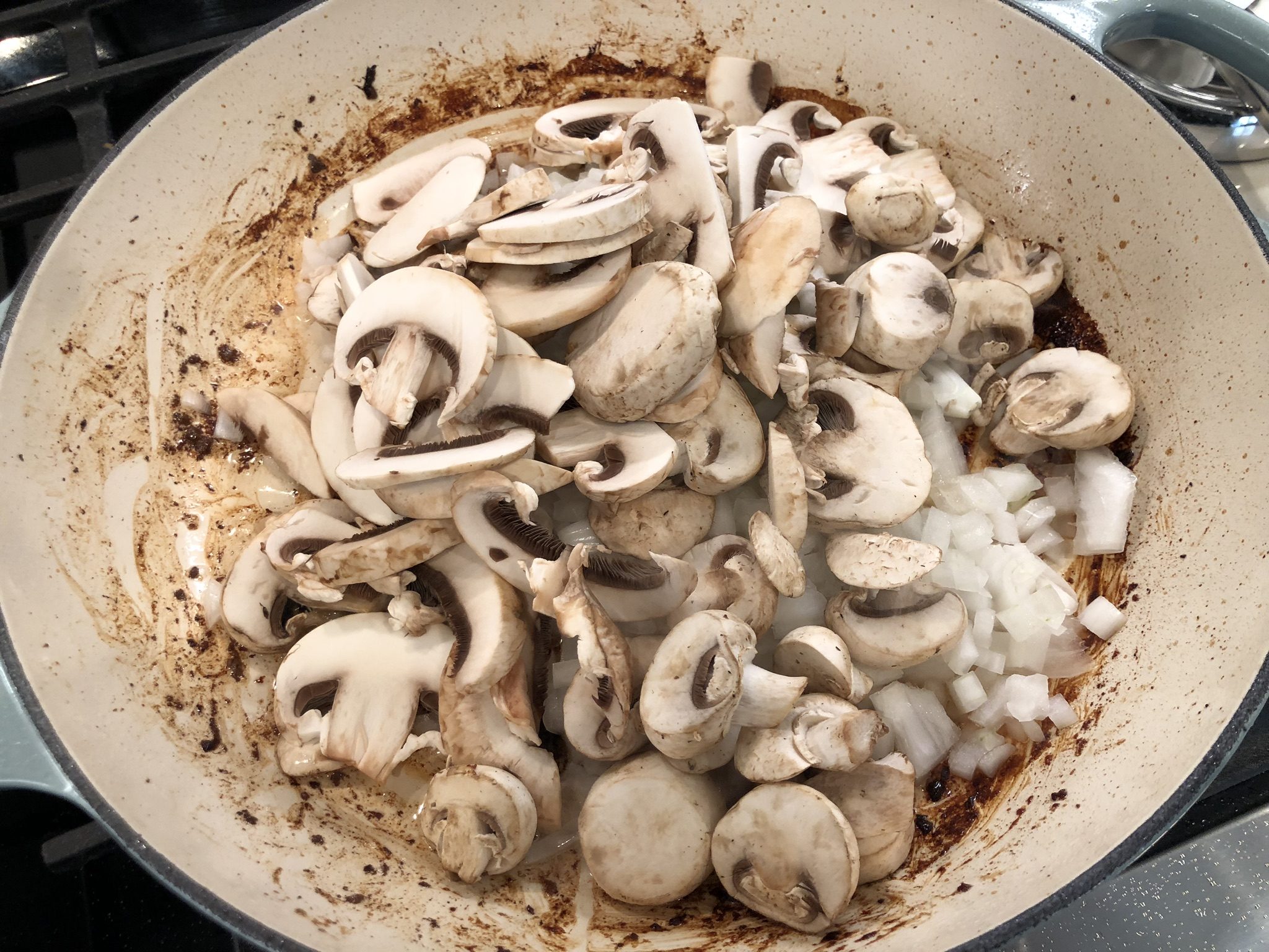 Add the Mushrooms to the Beef Stroganoff Recipe