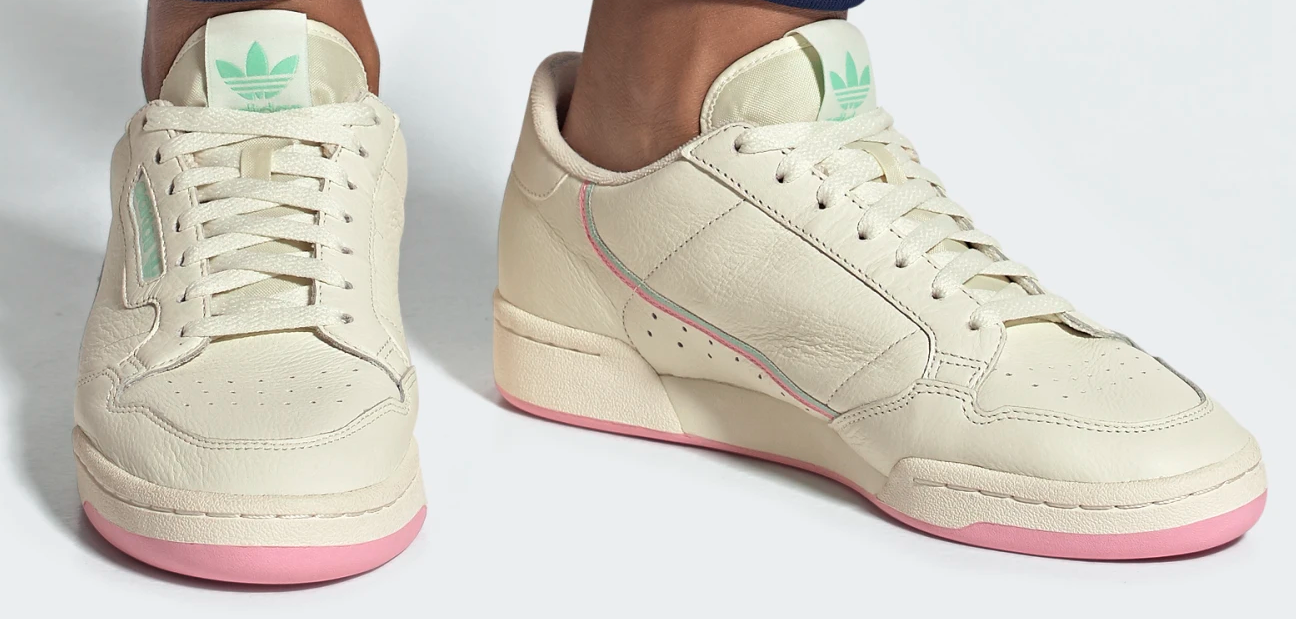 Adidas Continental 80 Shoes Pink and Mint Mens