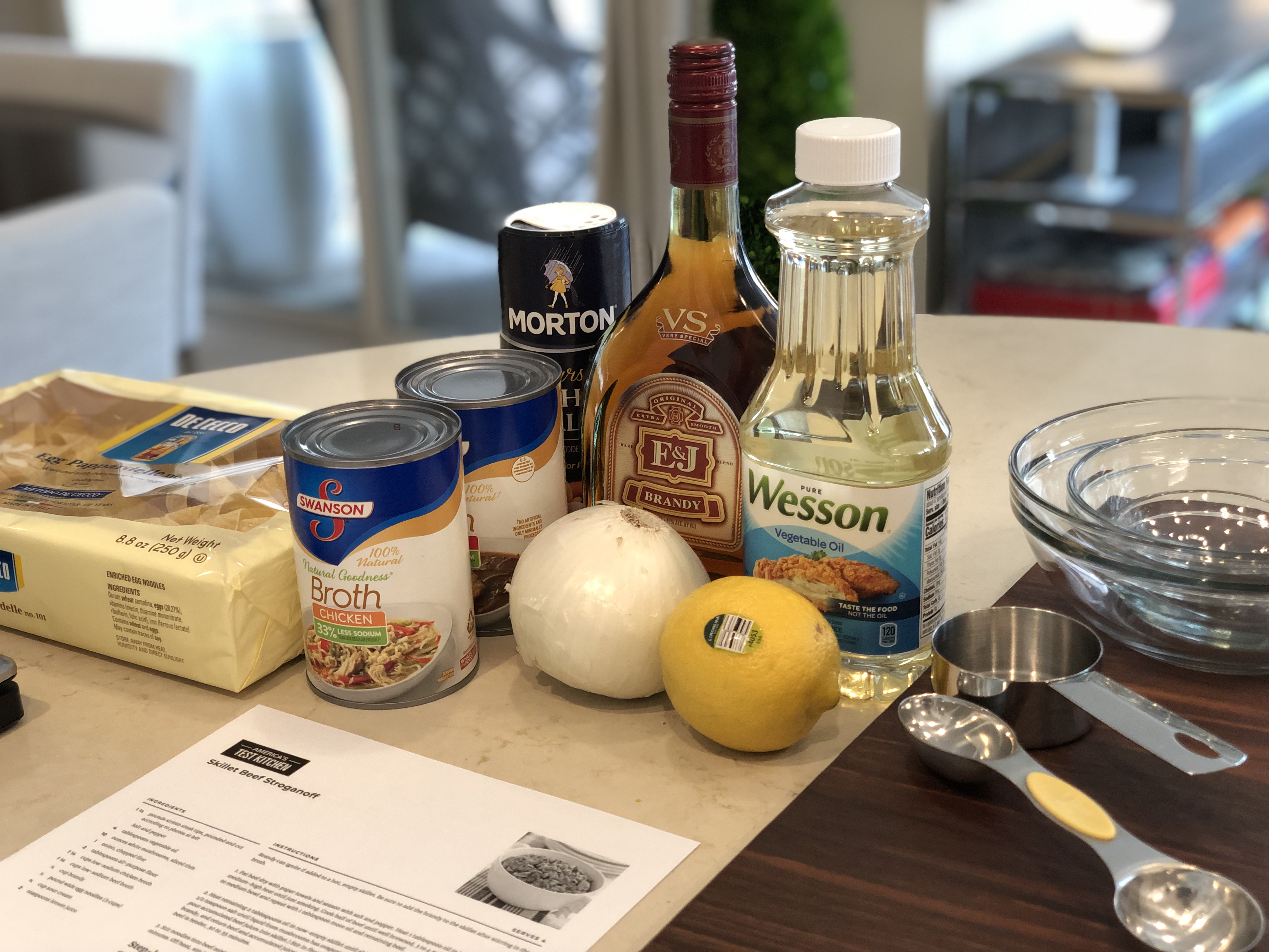 Gathering the Ingredients to Make Beef Stroganoff