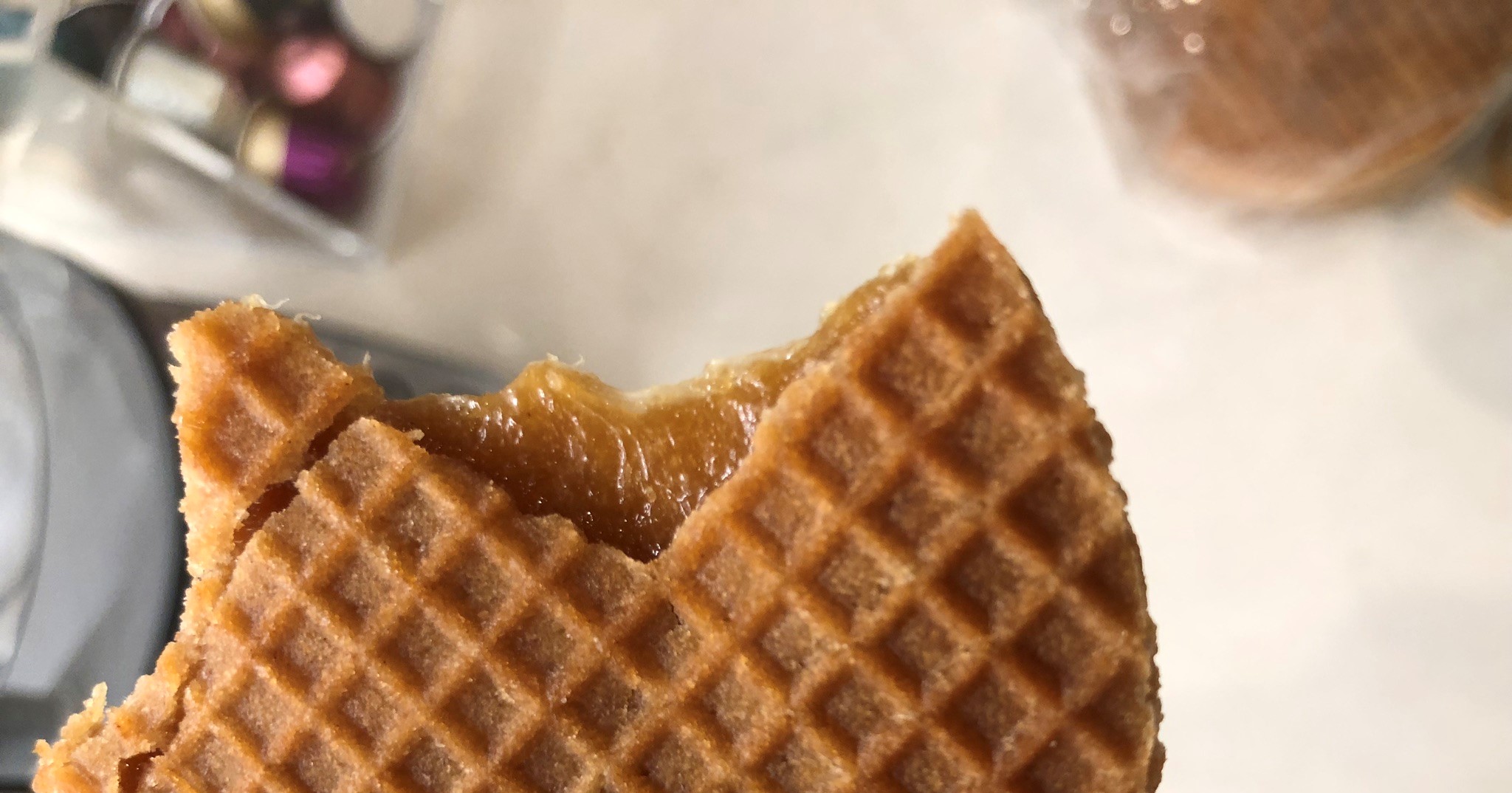 Inside Filling of a Daelmans Stroopwafel