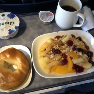 Breakfast in First Class on Delta Airlines Flight from Detroit to Southern California - Kentucky Trip