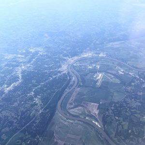 Flying Over St Joseph Missouri on Flight from Detroit to California - Kentucky Trip