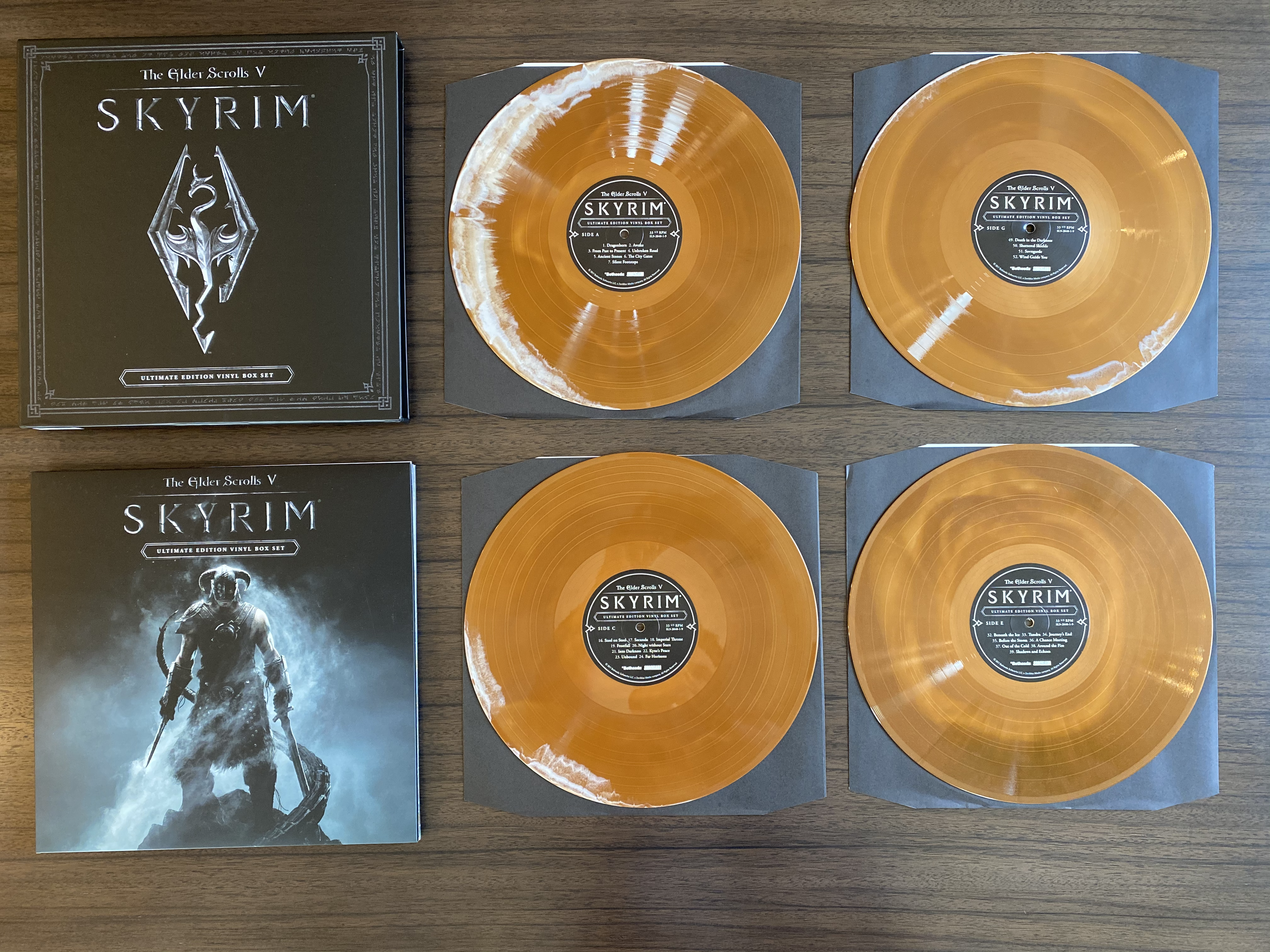 Kennon-Green Elder Scrolls V Skyrim Ultimate Edition Vinyl Box Set Sweet Roll Comic Con Limited LP Overhead
