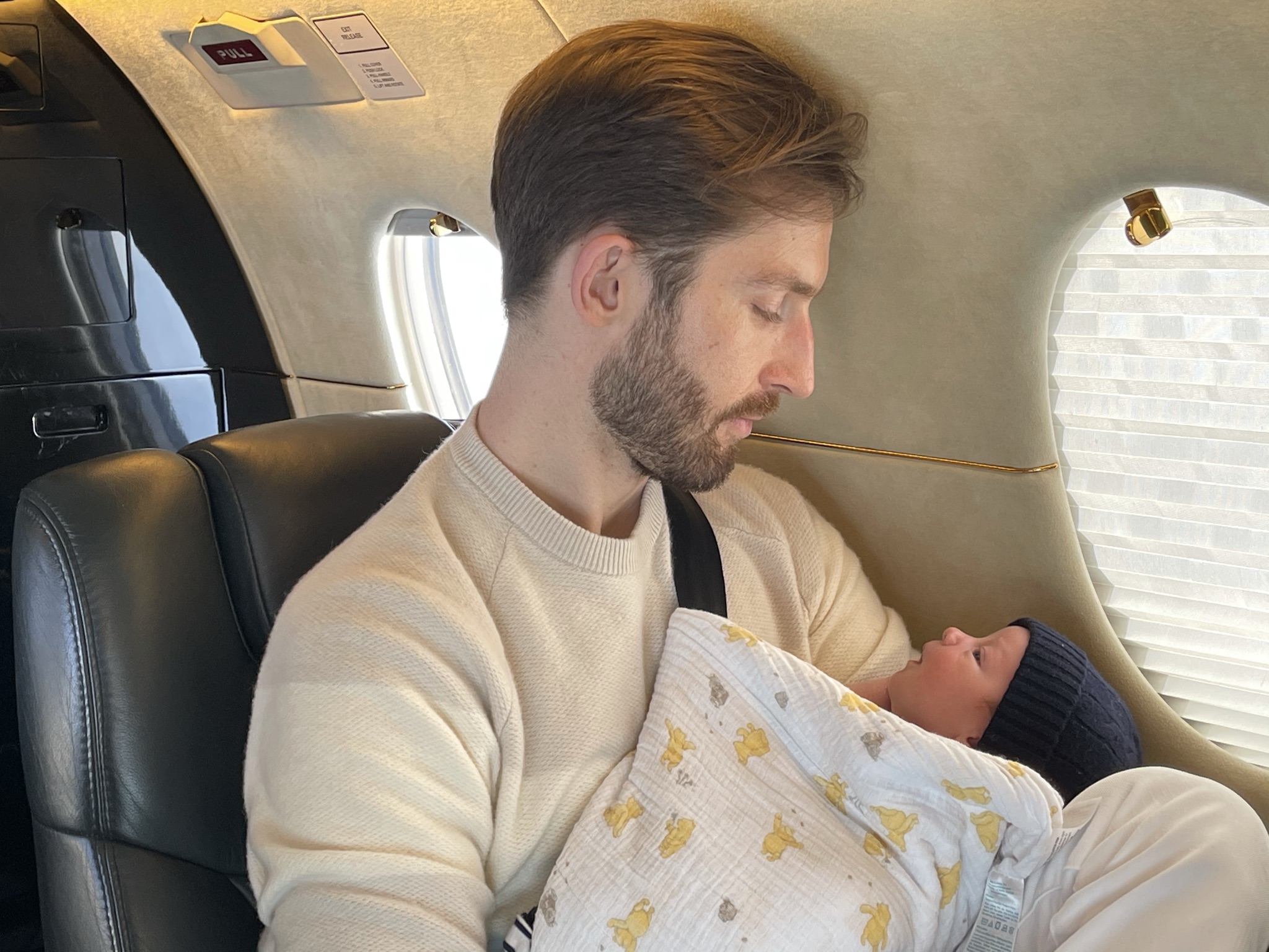 Dorian Looking at Aaron on the Plane