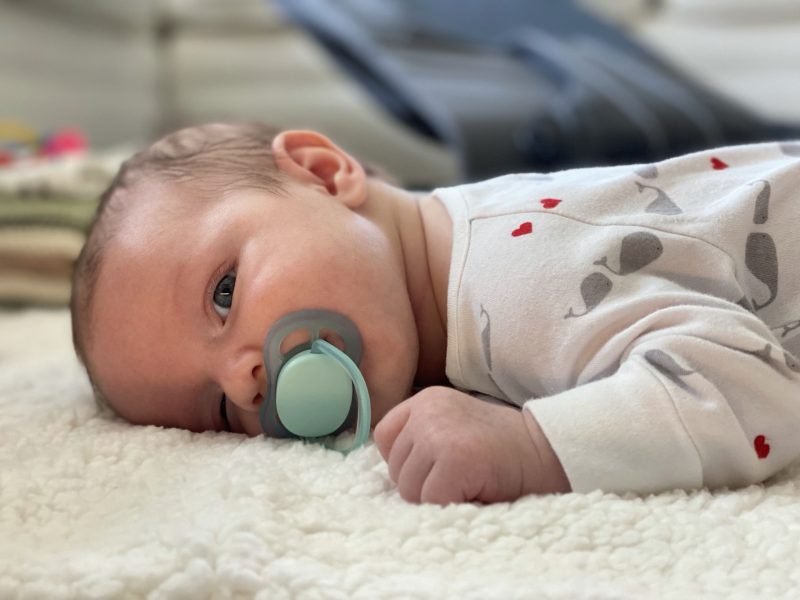 Dorian Resting on a Baby Blanket