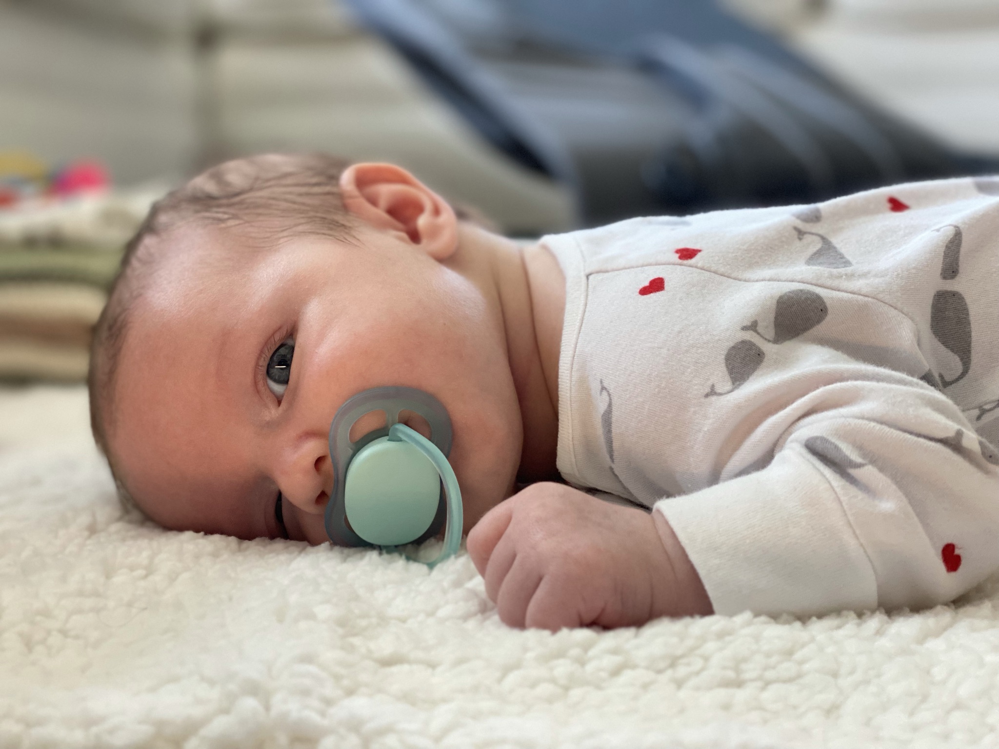 Dorian Resting on a Baby Blanket