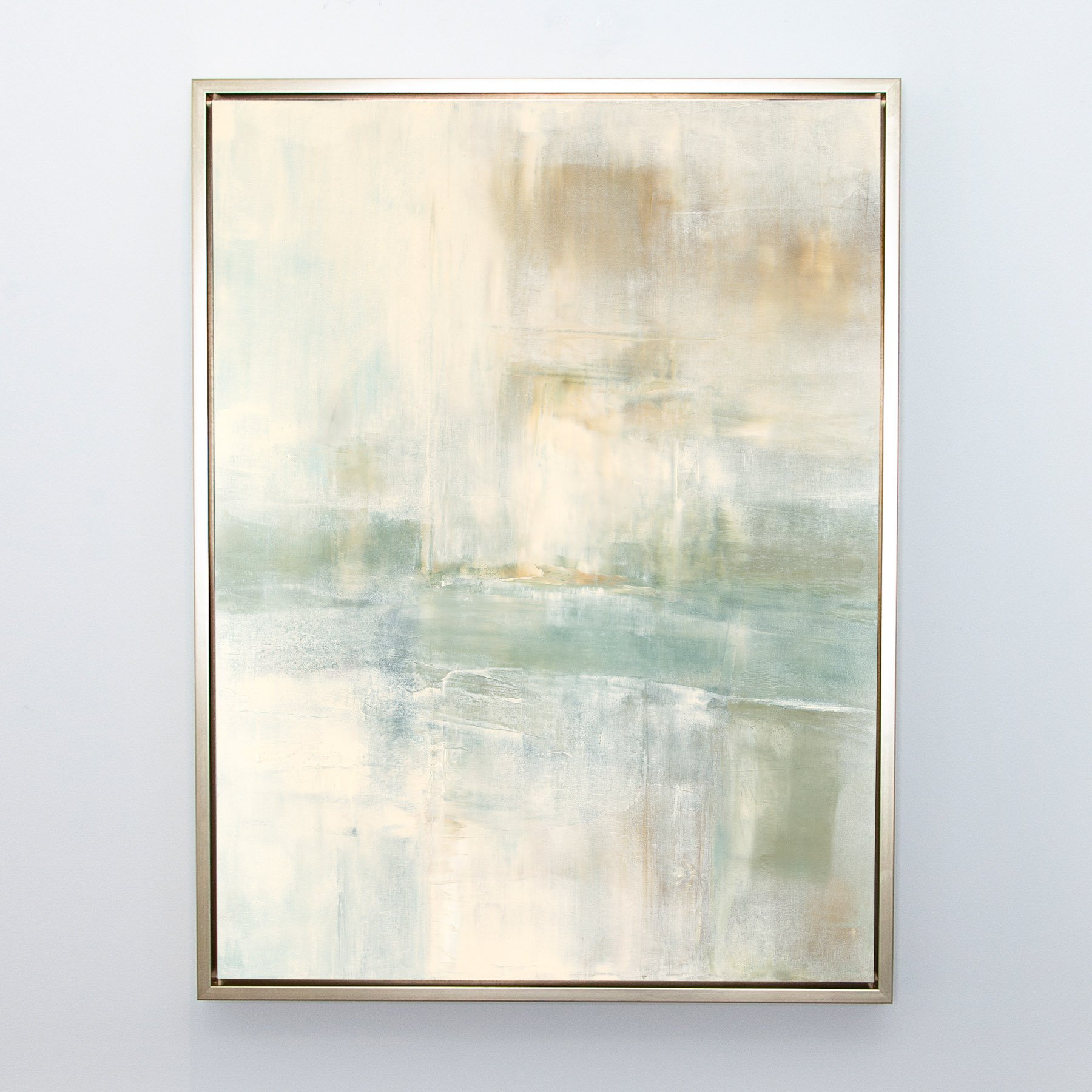 Tahoe - 45 inches by 60 inches vertical in champagne gold frame - by Carol Benson-Cobb