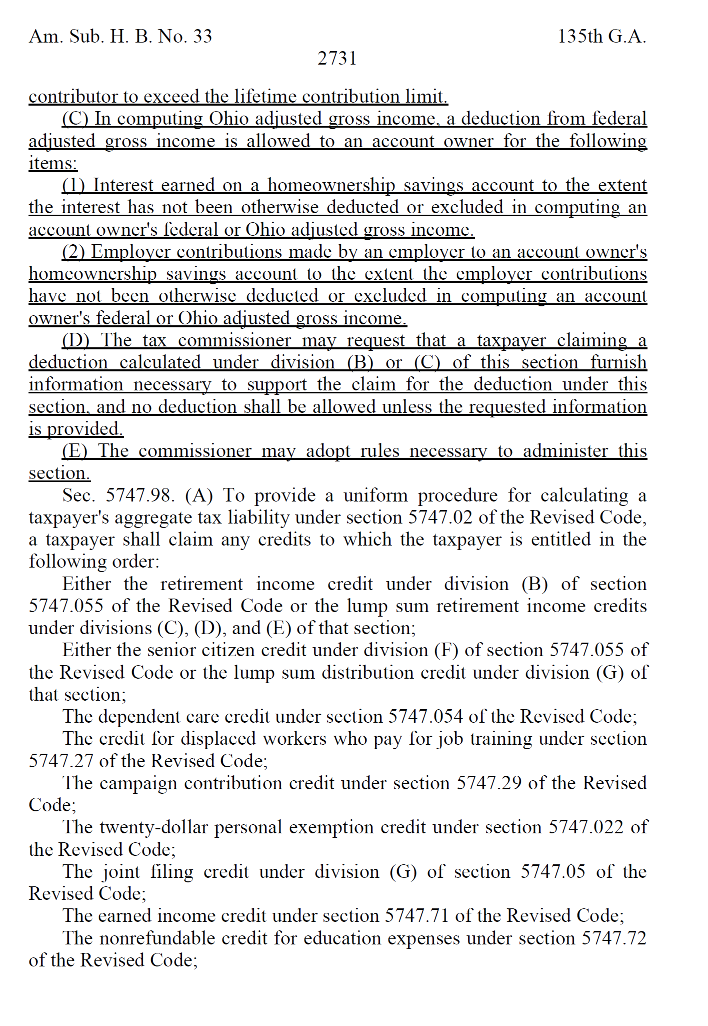 Ohio Homeownership Savings Account Legislative Text 2