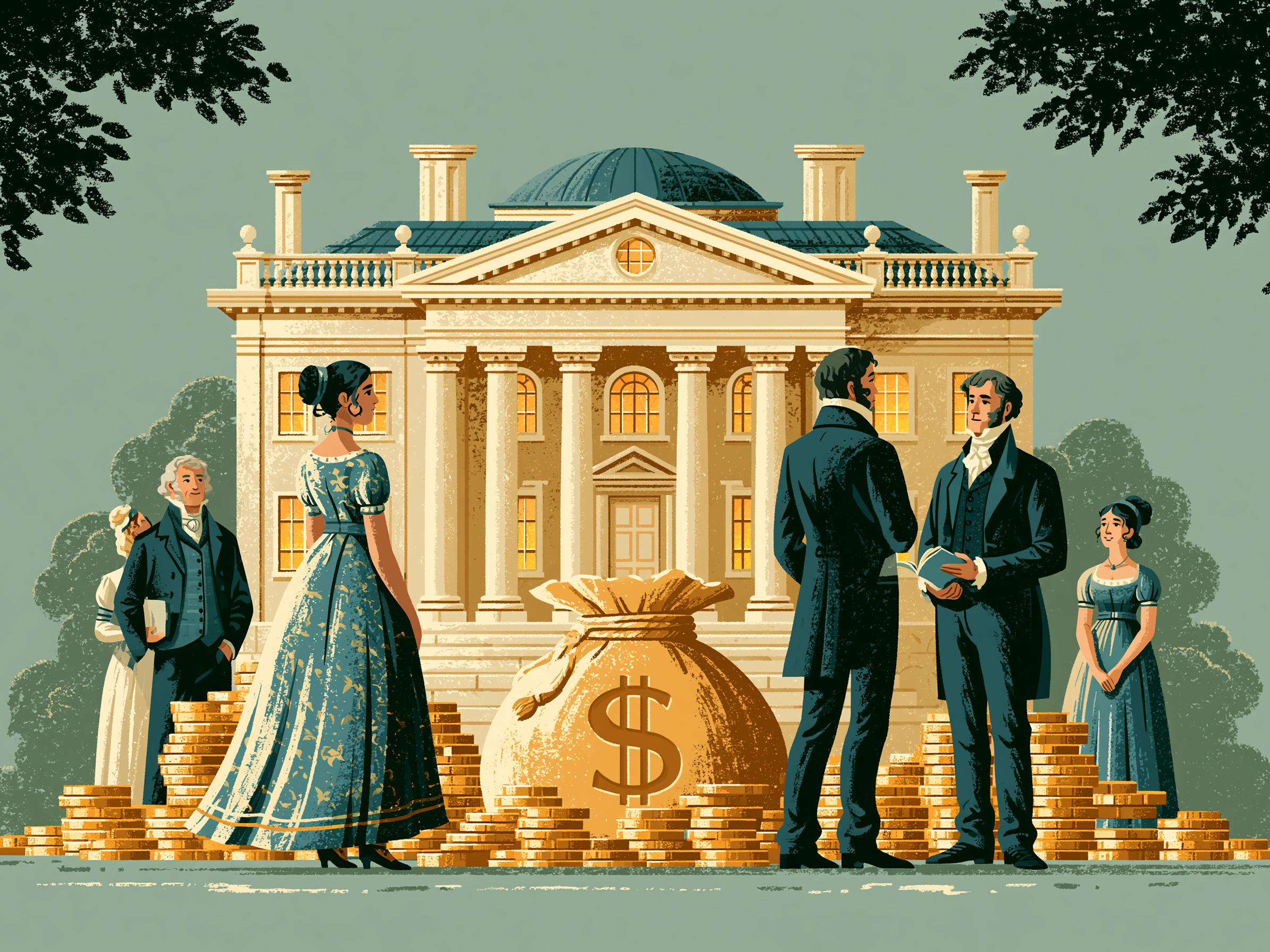 Jane Austen Character Wealth Reference Chart